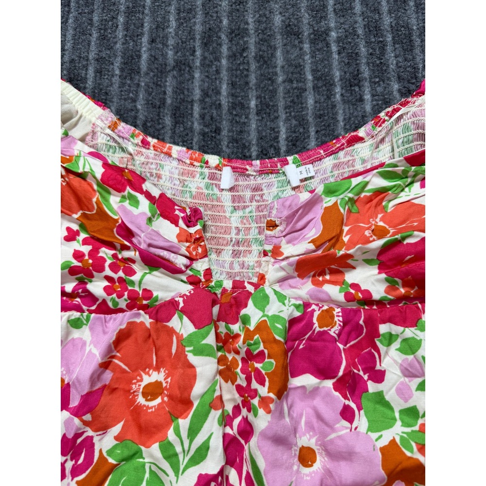 ASTR The Label Floral Puff Sleeve Top Medium Peplum Cottagecore Coquette‎ Floral - Picture 2 of 6